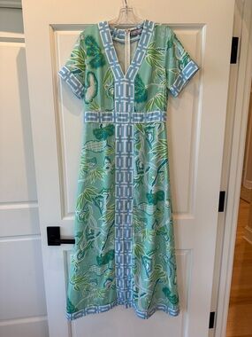 CK Bradley Mint & Blue Floral-Print Maxi Dress